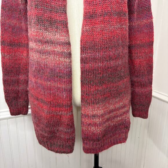 Kenar Woman Size 1X Cardigan Sweater Red Pink Wool Alpaca Blend Long Open Front - Picture 12 of 15
